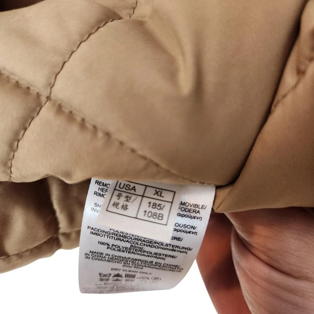 Brooks Brothers Vest Mens XL Beige Quilted Removable Liner Padded Insulated